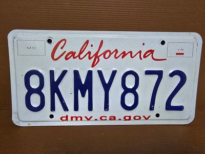 Original vintage metal license plate from 1979 from the state of California, United States. Aver 