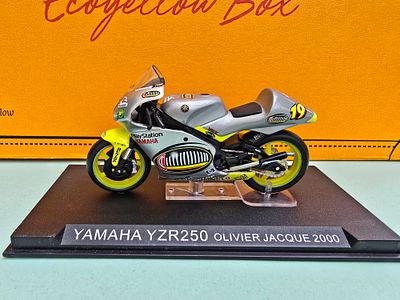 A high-quality collector's model of the Yamaha YZR250 racing motorcycle, ridden by French rider 