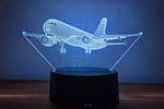 3D Optical Night Light - Boeing Airplane. The lamp creates a 3D illusion by laser engraving on a Image - 2