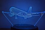 3D Optical Night Light - Boeing Airplane. The lamp creates a 3D illusion by laser engraving on a Image - 3