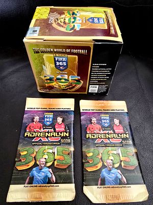 Rare and original - 2 booster packs of Panini FIFA 365 Adrenalyn XL 2025 football trading cards. 