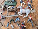 Collection of plastic/molded figurines - fragments, defects, damage. Fractures, deficiencies, damageImage - 2