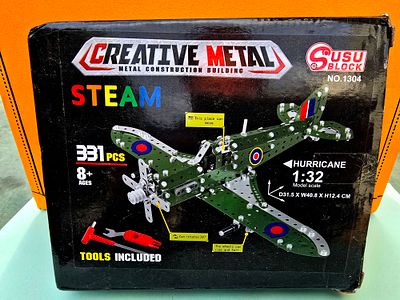 Metal airplane assembly kit. 331 parts. 
All metal.