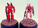 Two pencil sharpeners with hand-drawn robot figures of models from the Japanese "Gundam" series. Image - 3