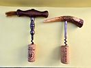 Pair of antique corkscrews. Wooden handles, deer bone and horse hair.Image - 1