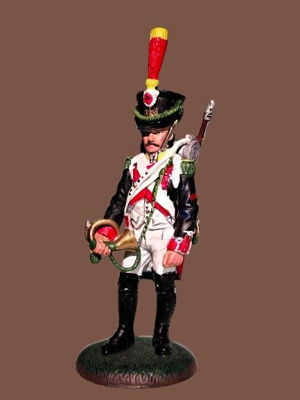 Signed metal figurine from Napoleon Bonaparte's army - French infantry trumpeter from 1809 