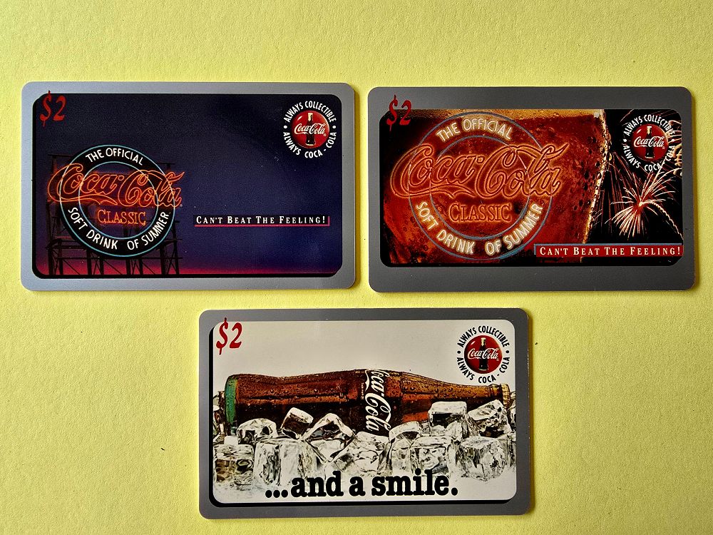 Rare and sought-after vintage Coca-Cola brand calling cards. The cards feature classic 