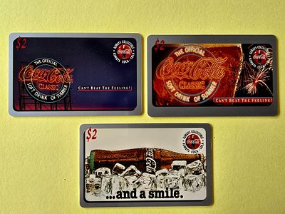 Rare and sought-after vintage Coca-Cola brand calling cards. The cards feature classic 