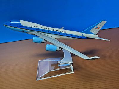 A collectible metal model of Air Force One, the official aircraft carrying the President of the 