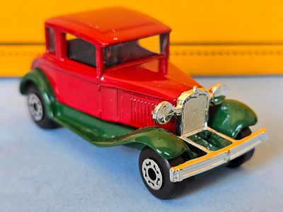 Vintage 1979 Matchbox 73 Model A Ford Diecast. The car is about 5 cm long.