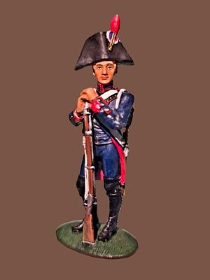 Signed metal figurine from Napoleon Bonaparte's army - French infantryman from 1805, made by 