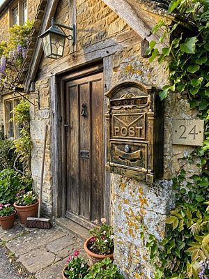 Antique-style mailbox "like it used to be" made of cast iron with a bronze finish, weighing 3.7 kg.