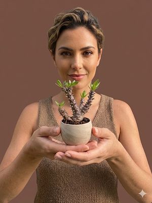 בונסאי פאכיפודיום (Pachypodium), המוכר גם כ"דקל מדגסקר". ארץ מקור מדגסקר. 
כולל עציץ חרס איכותי 