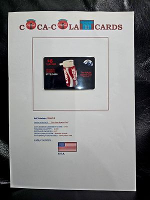 כרטיס חיוג (Telecard) לאספנים של קוקה-קולה במהדורה מוגבלת, המנציח את ה-NASA Space Can. כרטיס זה 