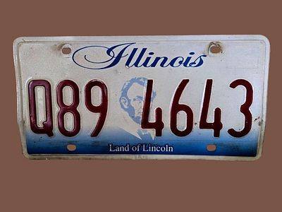 Original vintage metal license plate from the state of Illinois in the United States from 1974. 