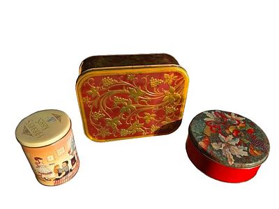 Vintage tin box collection. Different sizes.