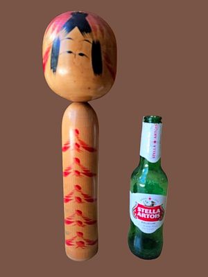 An unusually large Kokeshi doll! A traditional Japanese vintage wooden Kokeshi doll. These 