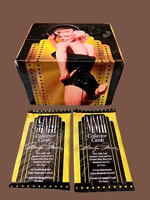 2 sealed packs of trading cards dedicated to actress Marilyn Monroe, totaling 18 cards. Each 