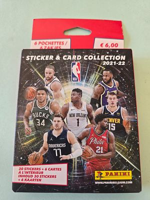 Panini NBA 2021-22 sticker and collector card pack. The pack contains 6 packs, with each pack 