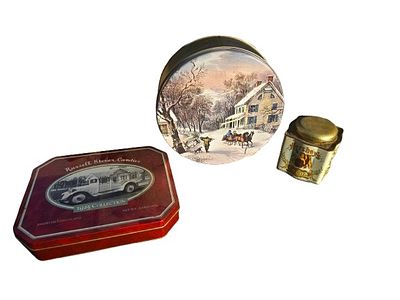Vintage tin box collection. Different sizes.