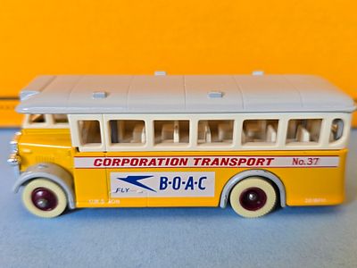 A collectible diecast model from Lledo Days Gone, featuring a 1932 AEC Regal single-decker bus 