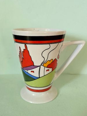 Naaman ceramic mug - in the Art Deco style by British ceramic designer Clarice Cliff from the 