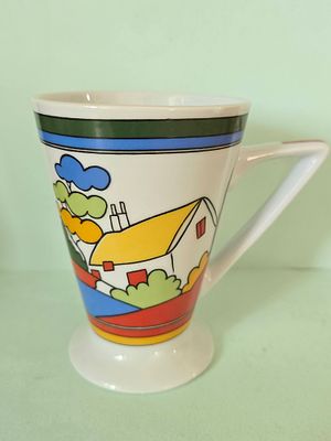 Naaman ceramic mug - in the Art Deco style by British ceramic designer Clarice Cliff from the 