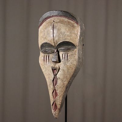 African mask from the Tsogo, Gabon. This type of mask is used in ceremonies to chase away evil 