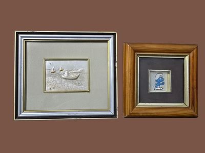 Vintage-style miniature artworks, characterized by the use of traditional techniques and 