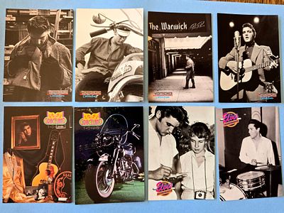 A collection of Elvis Presley trading cards from "The Elvis Collection" series produced by The 