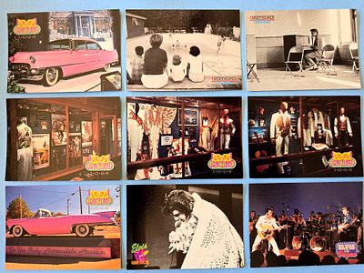 A collection of Elvis Presley trading cards from "The Elvis Collection" series produced by The 
