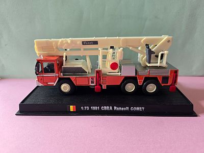 A collectible model (Diecast) of a 1981 CBEA Renault Comet German fire truck manufactured by 