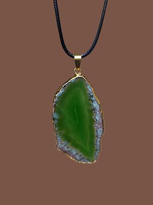 Natural Agate Slice Pendant. A thin slice of natural agate (sometimes called "solar quartz"). 