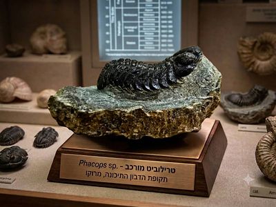 An authentic fossil of a trilobite of the genus Paralejurus - a perfect museum piece. The 
