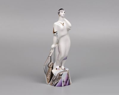 Фигура "Белая ночь". Фарфор, роспись, позолота, h-20,5 см., авт. Э.И. Еропкина, исп. Ю.А. 