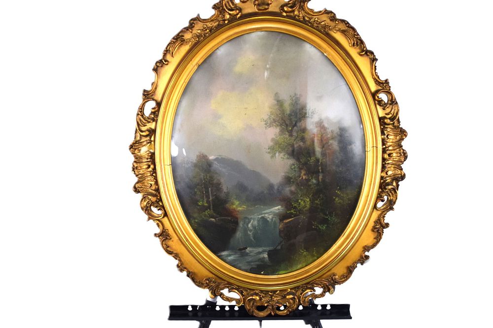 Lot 143: Pastel White Mountain Scene