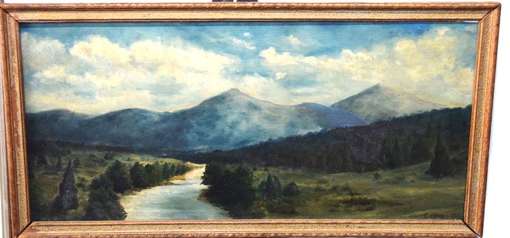 Lot 155: White Mountain Oil Painting