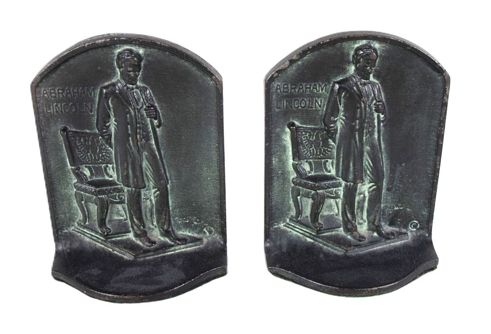 Lot 243: Pair Of Lincoln Bookends