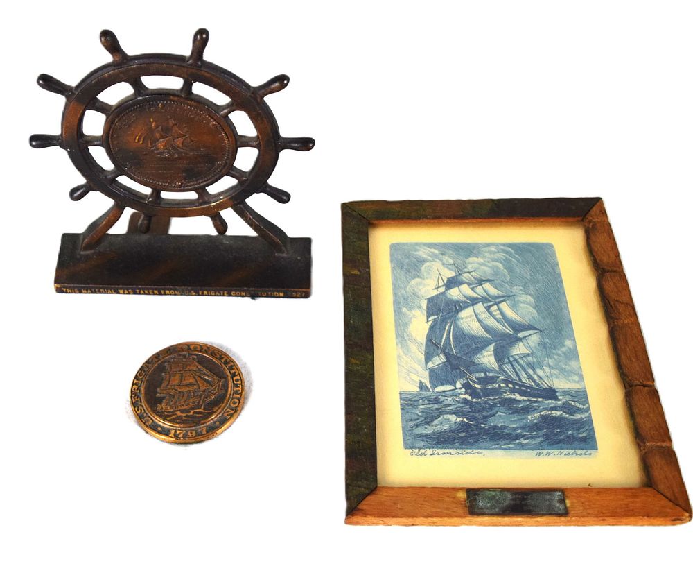 Lot 247: Single US Frigate Constitution Bookend
