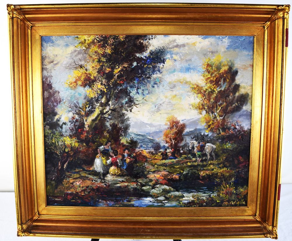 Lot 167: Barbizon School Oil Painting