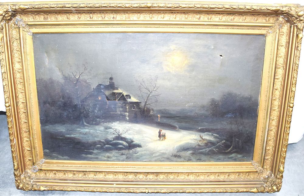 Lot 185: Evening Scene Oil