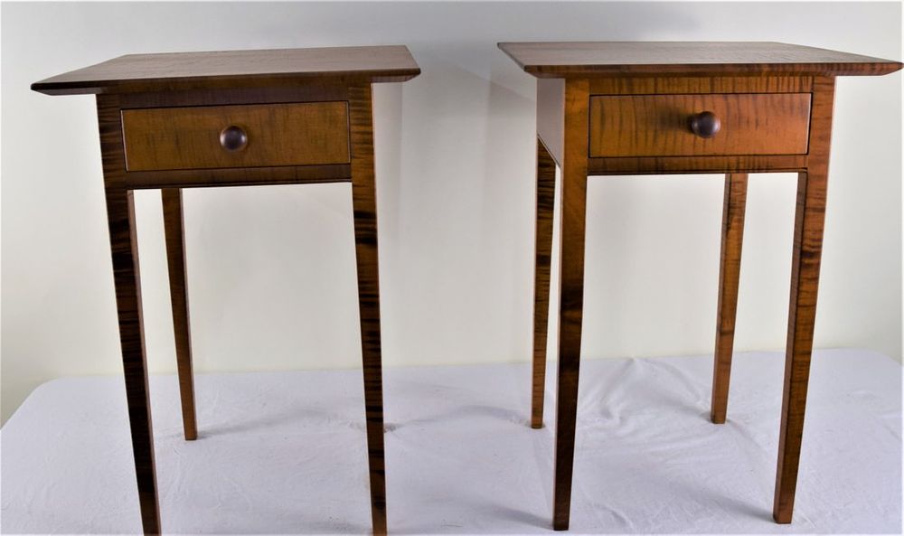Lot 66: Pair of Tiger Maple Stands