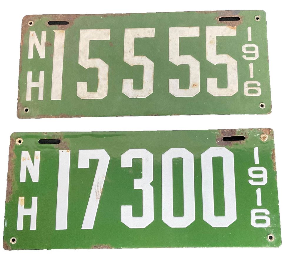 Lot 84: Pair of NH 1916 License Plates