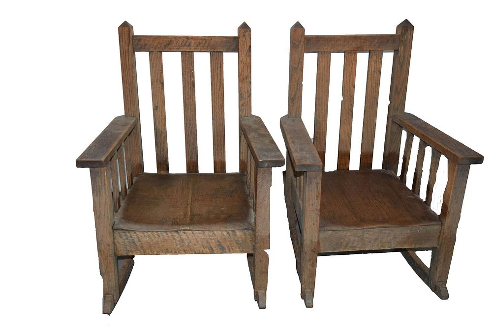 Lot 113: Pair of Generic Mission Child Rockers
