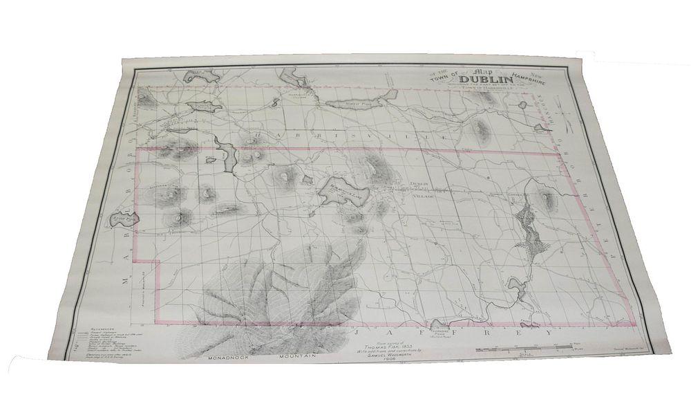 Lot 122: Wall Map of Dublin NH