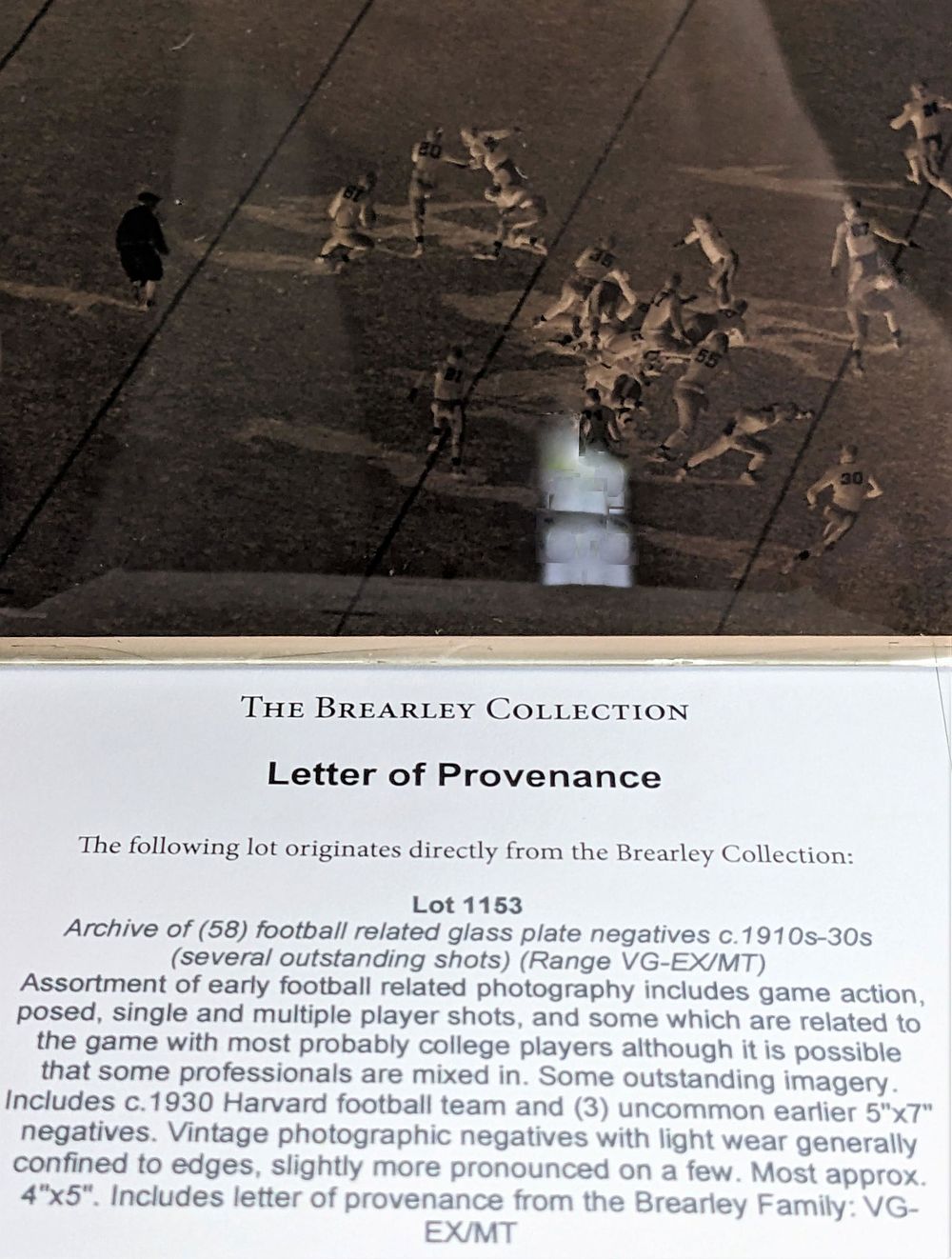 Lot 135: Football Glass Plate Negatives