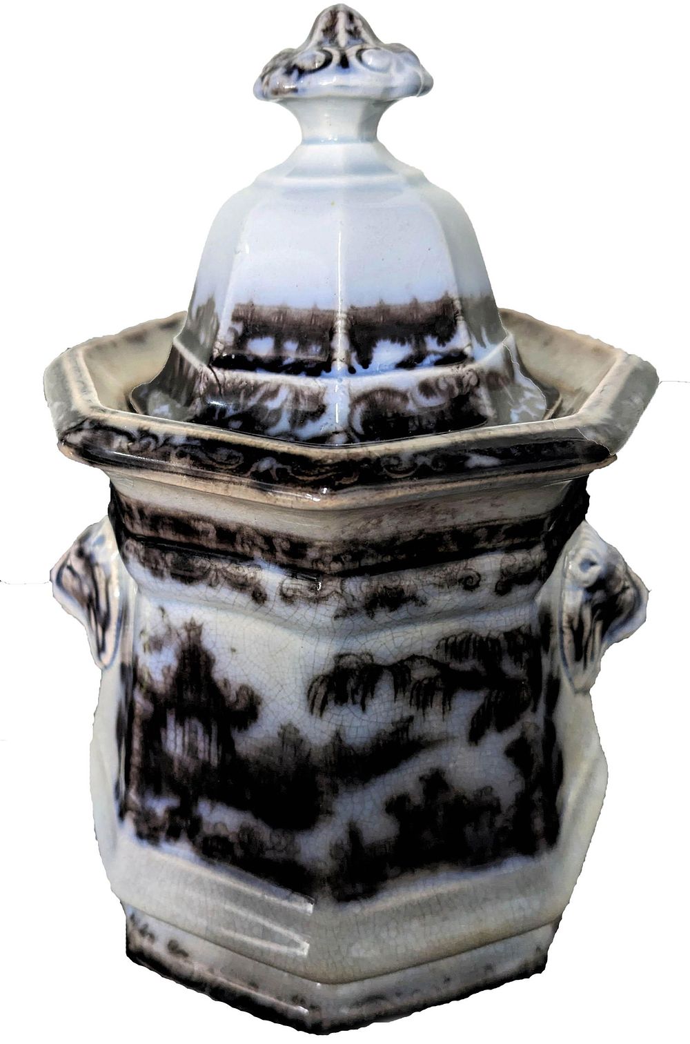 Lot 143: Black Mulberry Transfer Sugar Bowl