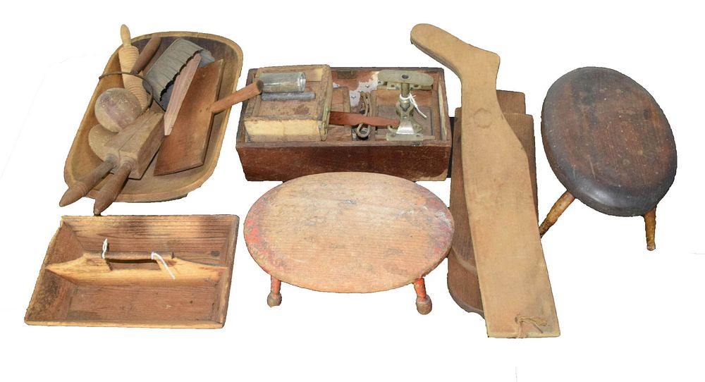 Lot 273: Huge Country Woodenware Lot