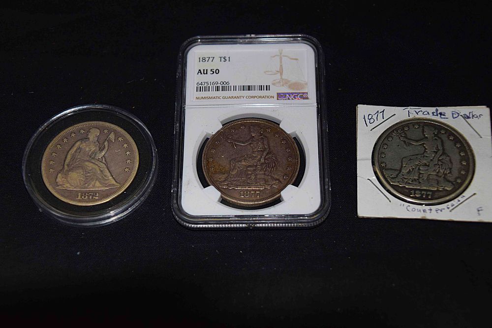 Lot 183: Liberty Seated and Trade Silver Dollars