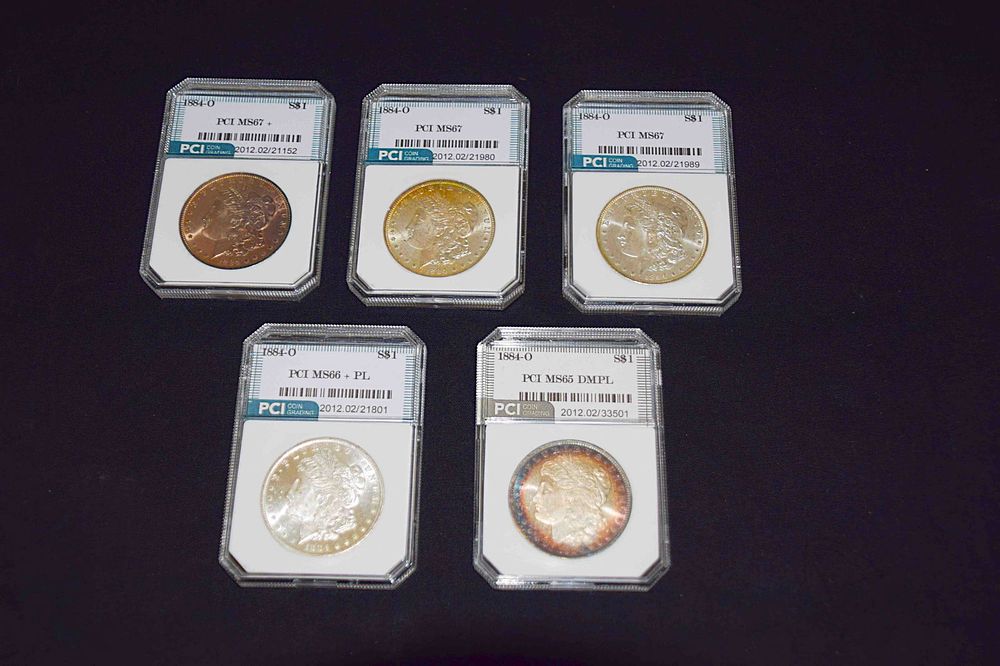 Lot 193: Five Morgans-New Orleans Mint